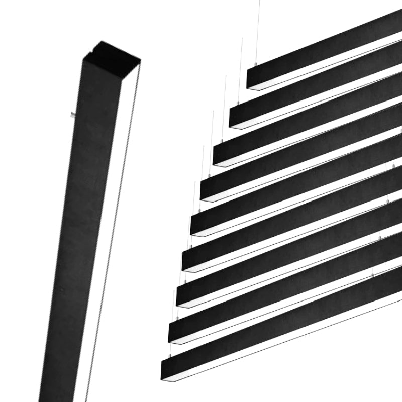 Réglette Suspendue LED Large 120cm 35W Noir (Pack de 10) - Silamp France