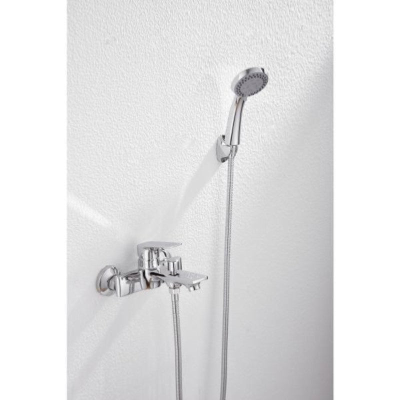 Robinet Mitigeur de Baignoire Inox Arrondi + Pomme de Douche - Silamp France