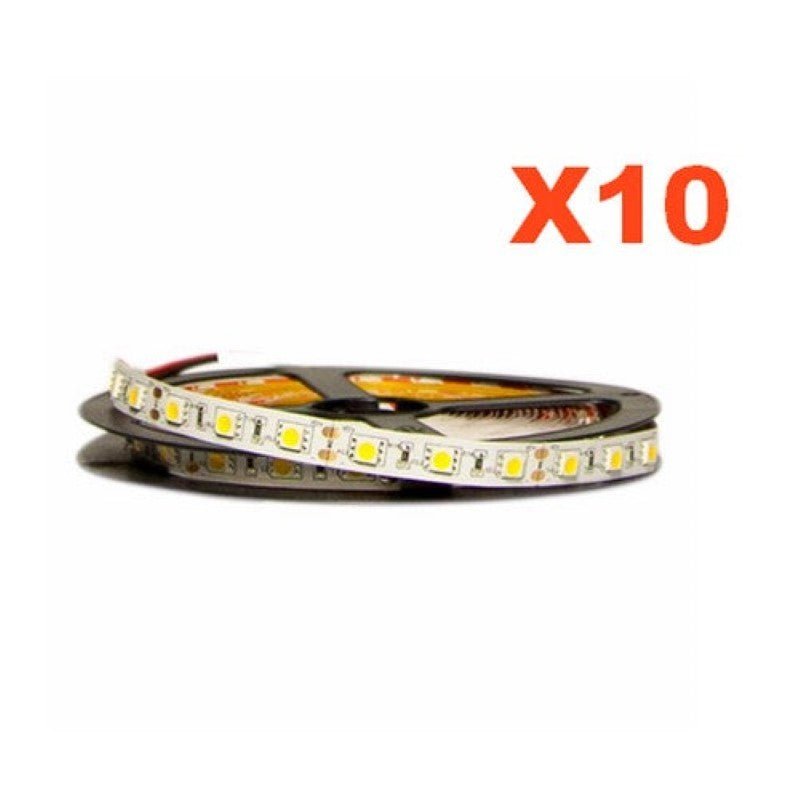 Ruban LED 12V 5M 5050 IP20 60LED/m (Pack de 10) - Silamp France