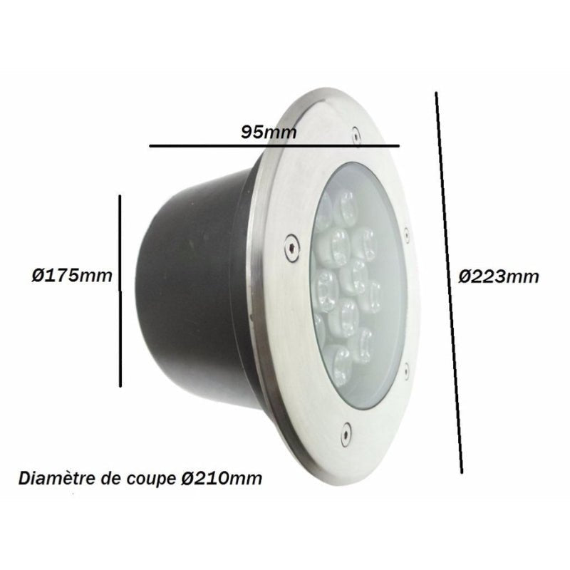 Spot Extérieur Encastrable LED IP65 220V Sol 18W 60° - Silamp France