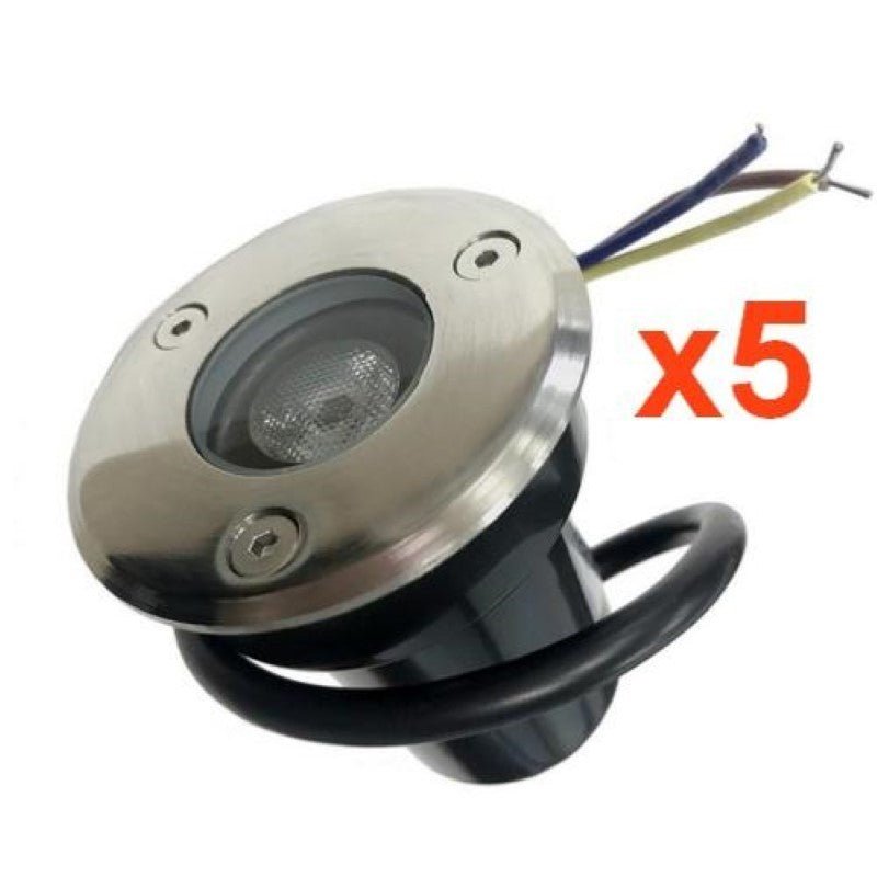 Spot Extérieur Encastrable LED IP65 220V Sol 3W 45° (Pack de 5) - Silamp France