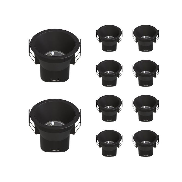 Spot LED Encastrable 9W IP44 Dimmable Noir CCT Ø85mm - 3000K/4000K/6500K (Pack de 10)