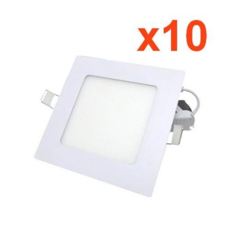 Spot LED Encastrable Carré BLANC 6W (Pack de 10) - Silamp France