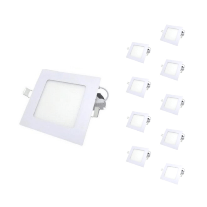 Spot LED Encastrable Carré BLANC 6W (Pack de 10) - Silamp France