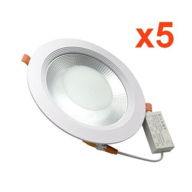 Spot LED Encastrable COB Rond 30W Ø225mm (Pack de 5) - Silamp France