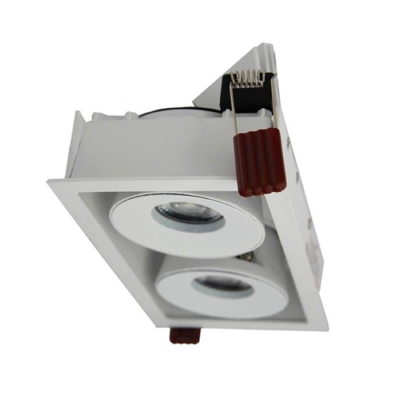 Spot LED Encastrable Double Dimmable 2x9W 120° Rectangle BLANC - Silamp France