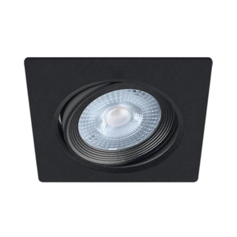 Spot LED Encastrable Orientable 5W Carré Noir SMD - Silamp France