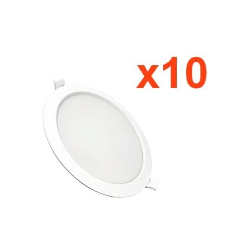 Spot LED Encastrable Rond 18W Ø170mm BLANC (Pack de 10) - Silamp France