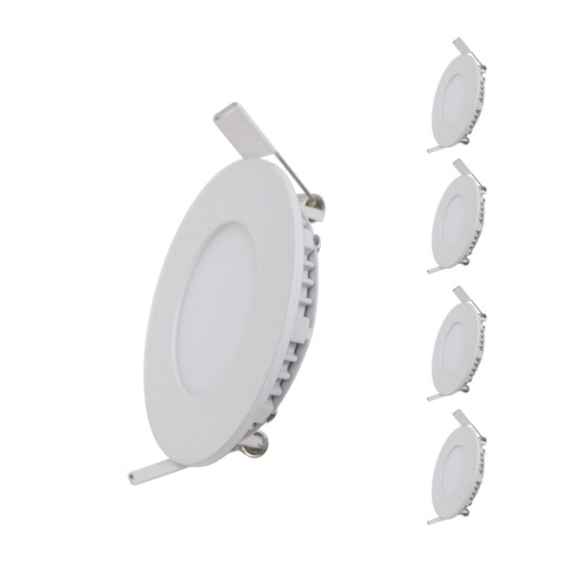 Spot LED Extra Plat Downlight Rond 6W Blanc (Pack de 5) - Silamp France