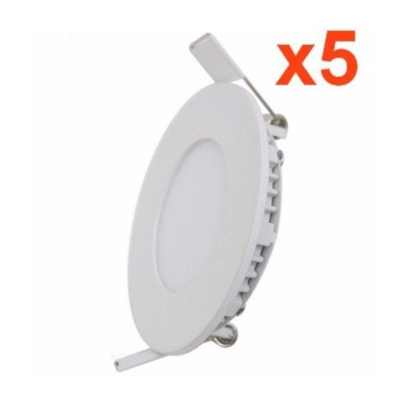 Spot LED Extra Plat Downlight Rond 6W Blanc (Pack de 5) - Silamp France