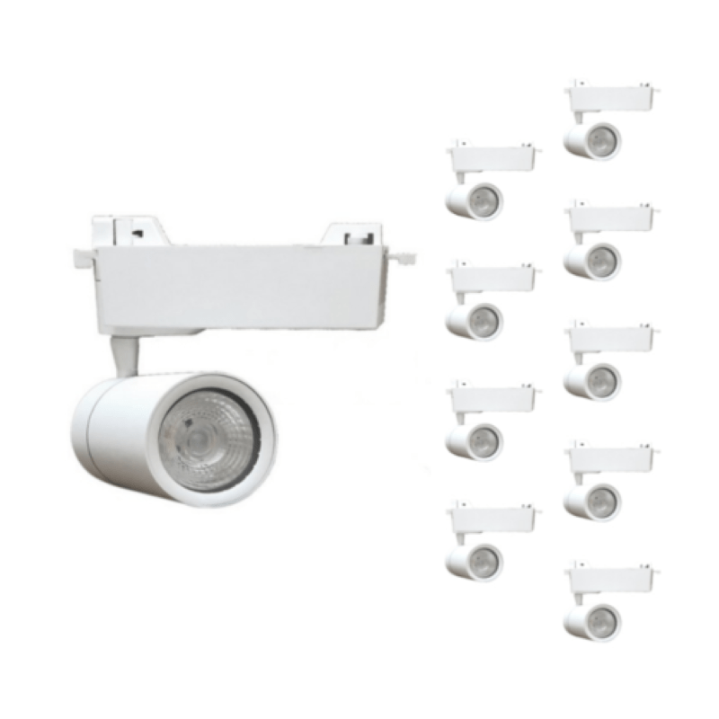 Spot LED sur Rail 15W Monophasé BLANC (Pack de 10) - Silamp France