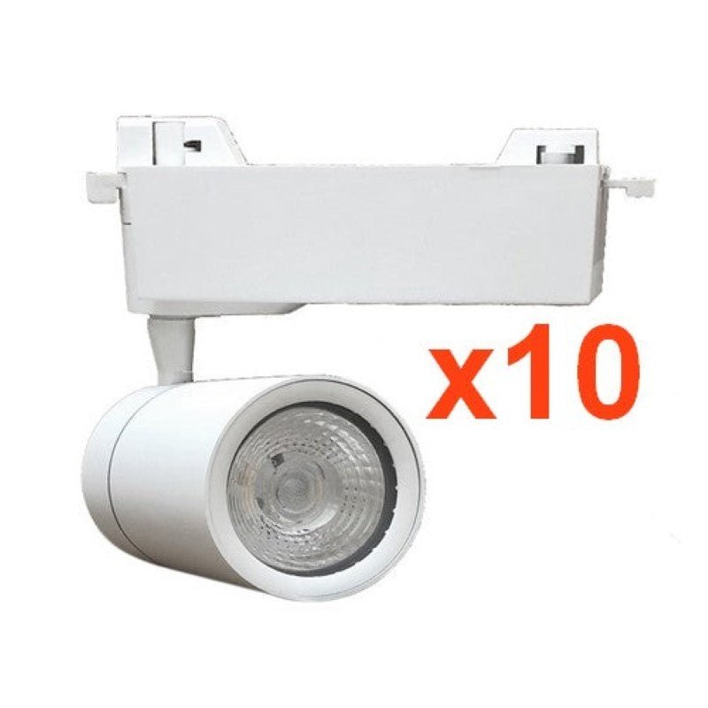 Spot LED sur Rail 15W Monophasé BLANC (Pack de 10) - Silamp France