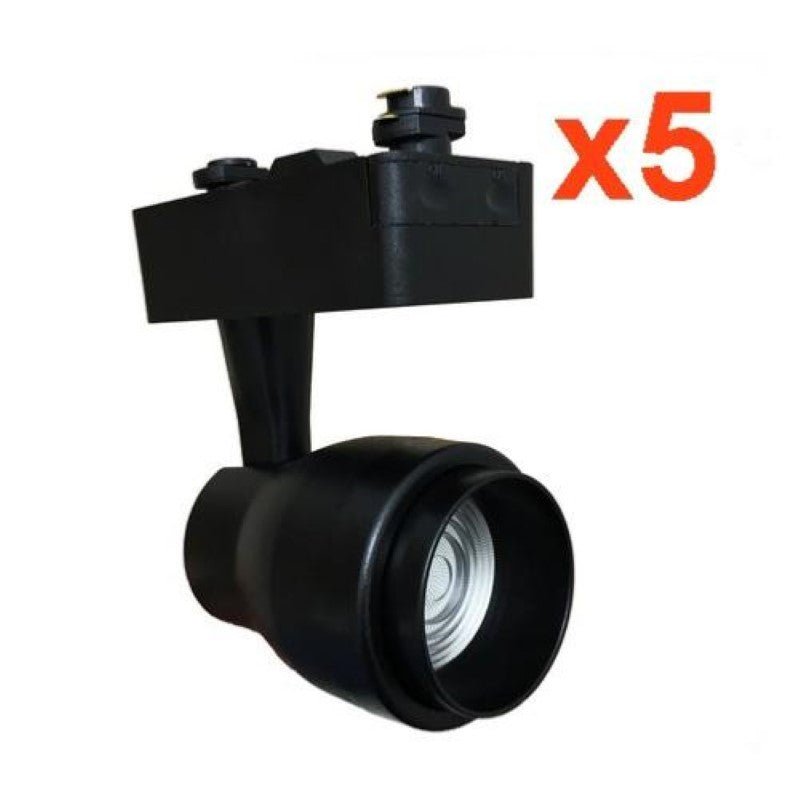 Spot LED sur Rail 15W Multi-angle COB Monophasé NOIR (Pack de 5) - Silamp France