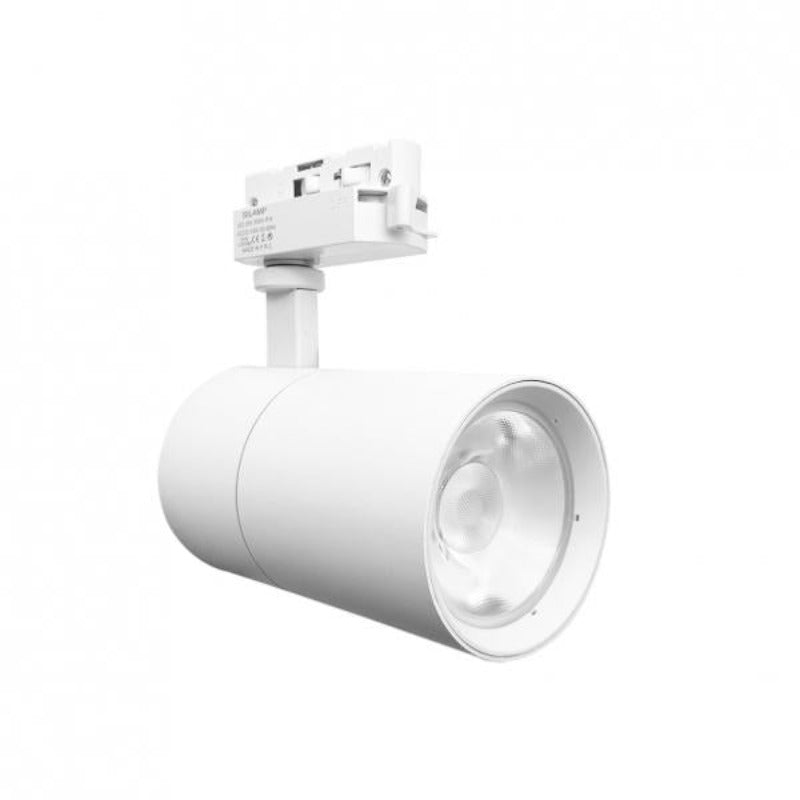 Spot LED sur Rail 30W 80° Compact Monophasé BLANC (Pack de 5) - Silamp France