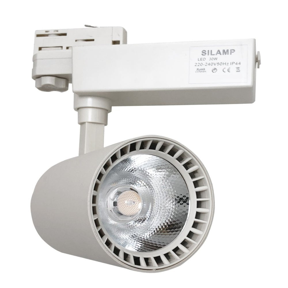 Spot LED sur Rail 30W 80° SMD Triphasé BLANC - Silamp France