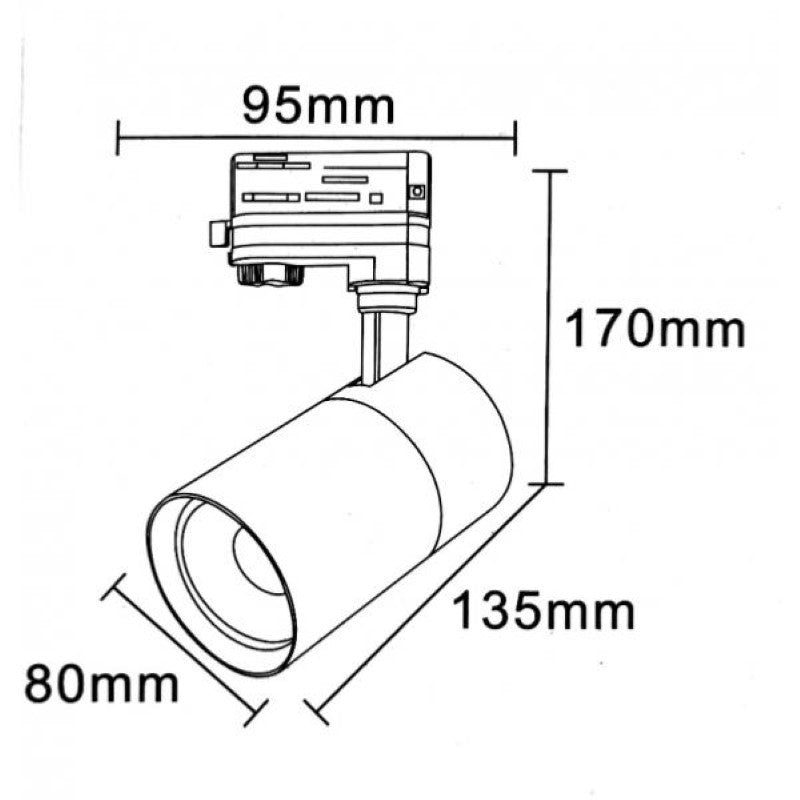 Spot LED sur Rail 30W 80° Triphasé Blanc (Pack de 5) - Silamp France