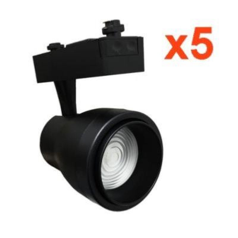 Spot LED sur Rail 30W Multi-angle COB Monophasé NOIR (Pack de 5) - Silamp France