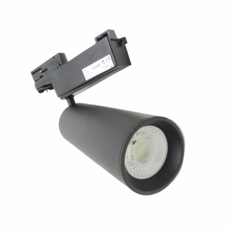 Spot LED sur Rail 40W 80° COB Triphasé NOIR - Silamp France