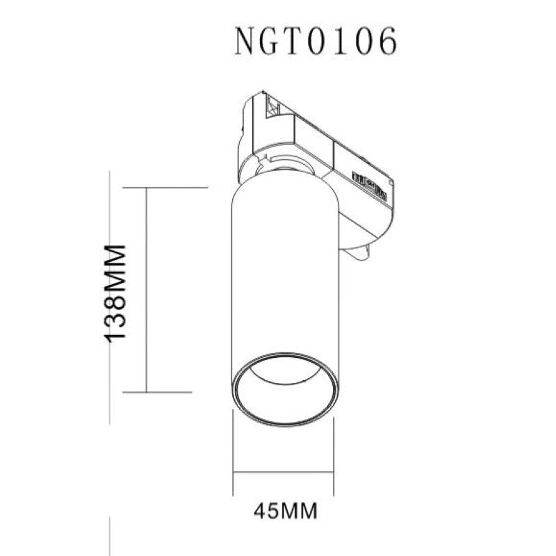 Spot LED sur rail 6W 38° Monophasé NOIR - Silamp France