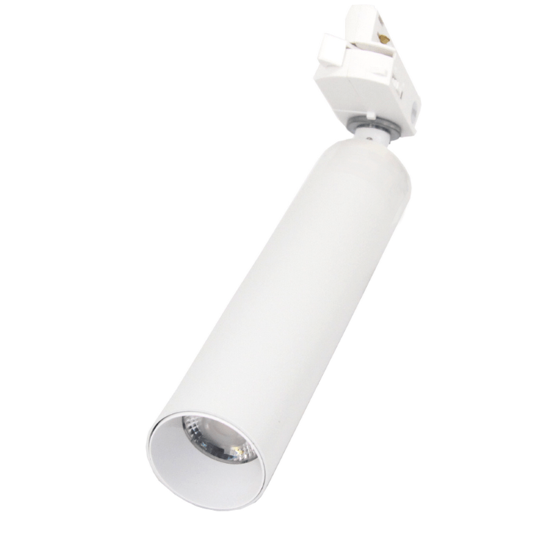 Spot LED sur rail LONG 6W 38° Monophasé BLANC - Silamp France