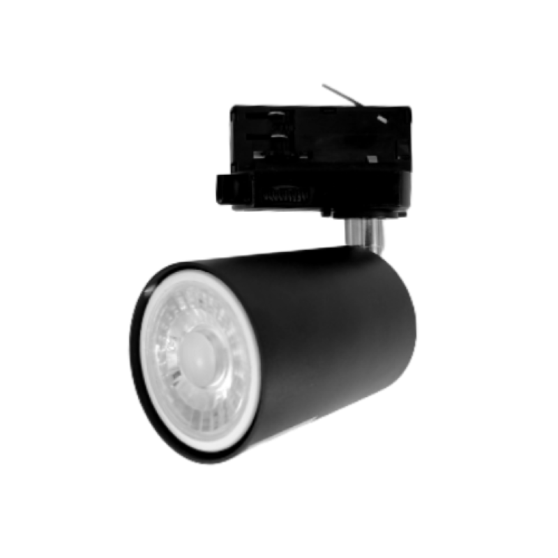 Spot LED sur Rail Triphasé NOIR pour Ampoule GU10 - Silamp France