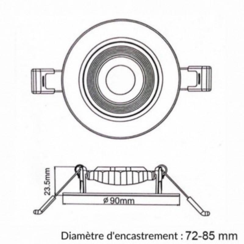 Spot LED Encastrable 5W 30° Orientable