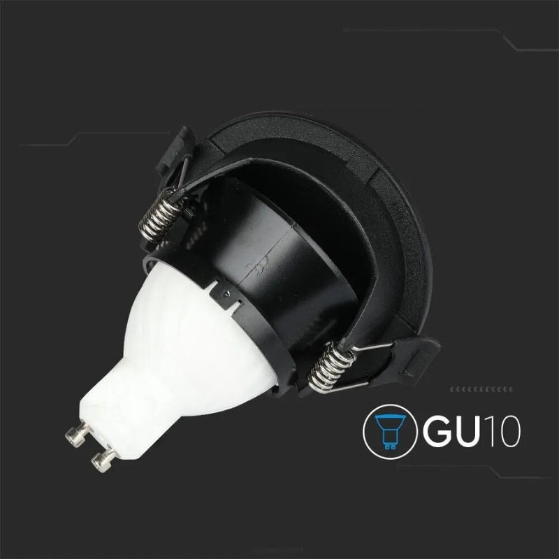 Support Spot Aluminium GU10 LED Demi-Rond Noir Orientable ø83 mm - Silamp France
