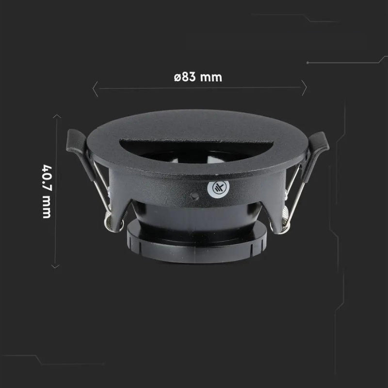 Support Spot Aluminium GU10 LED Demi-Rond Noir Orientable ø83 mm - Silamp France