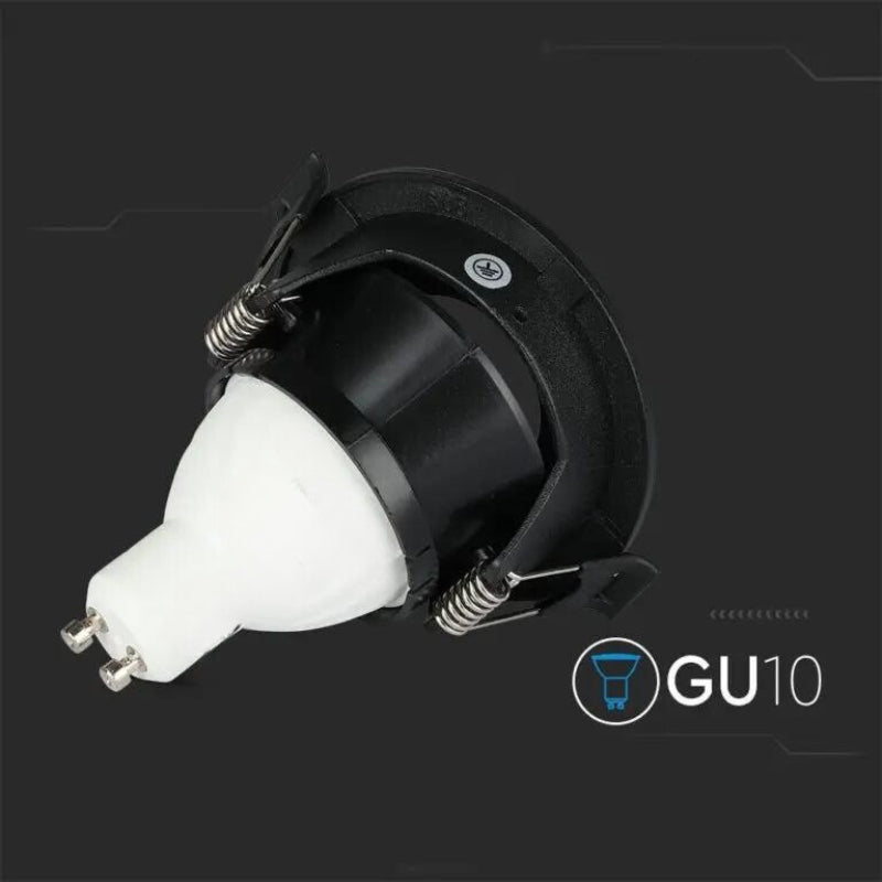 Support Spot Aluminium GU10 LED Rond Noir Orientable ø83 mm - Silamp France