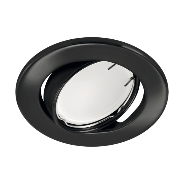 Support Spot Encastrable GU10 LED Orientable Rond Noir - Silamp France