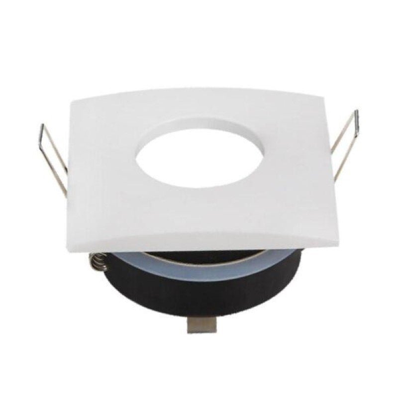Support Spot GU10 IP65 Carré Blanc 82mm - Silamp France