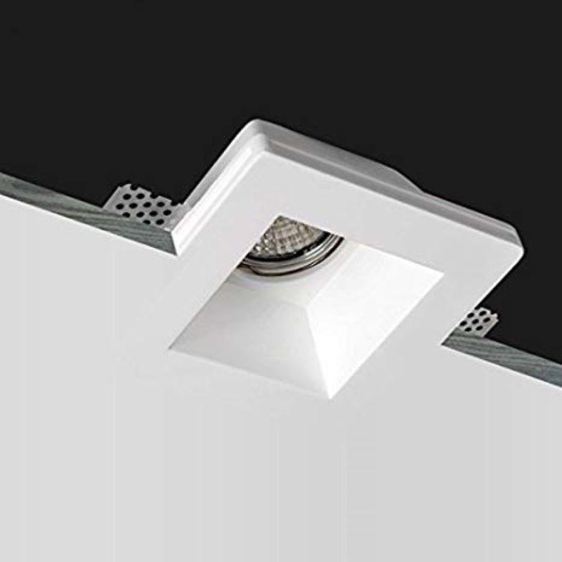 Support Spot GU10 LED Carré Blanc 120x120mm - Silamp France