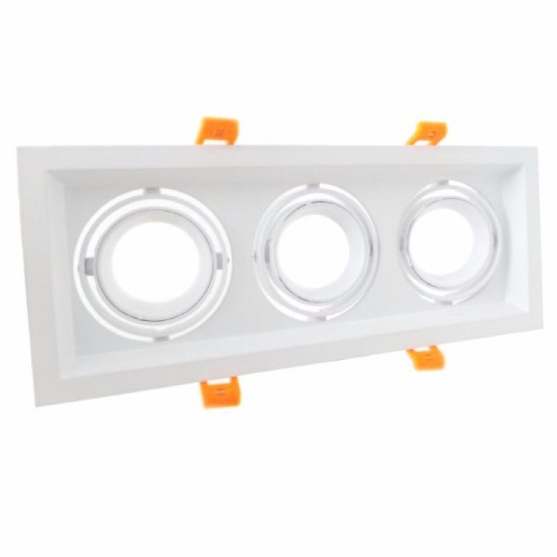 Support Spot GU10 LED Encastrable Triple Projecteur - Silamp France