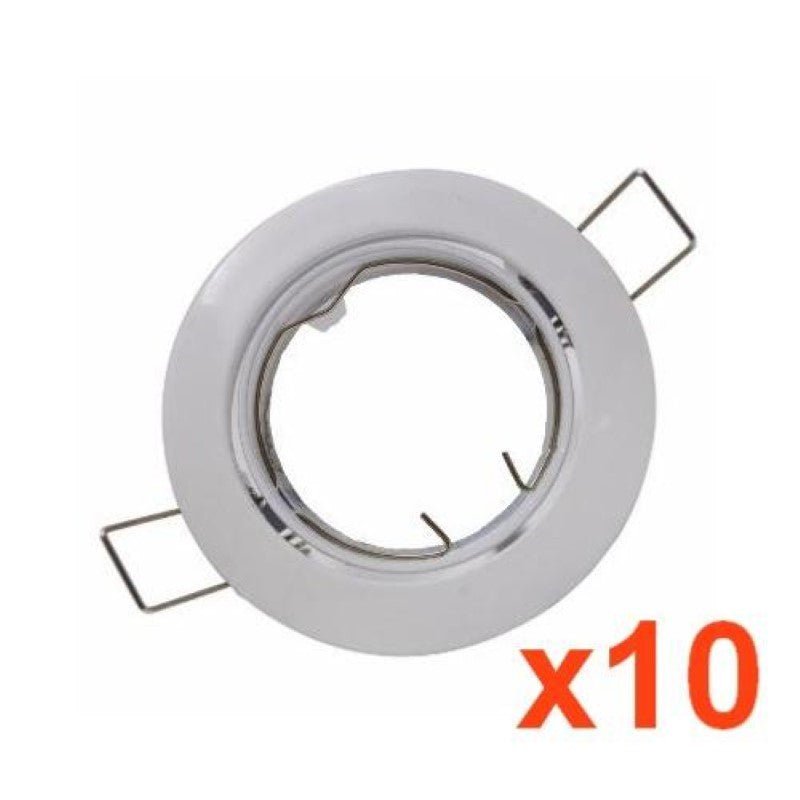 Support Spot GU10 LED Orientable BLANC (Pack de 10) - Silamp France
