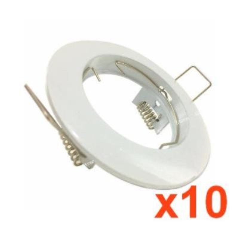 Support Spot GU10 LED Rond BLANC (Pack de 10) - Silamp France