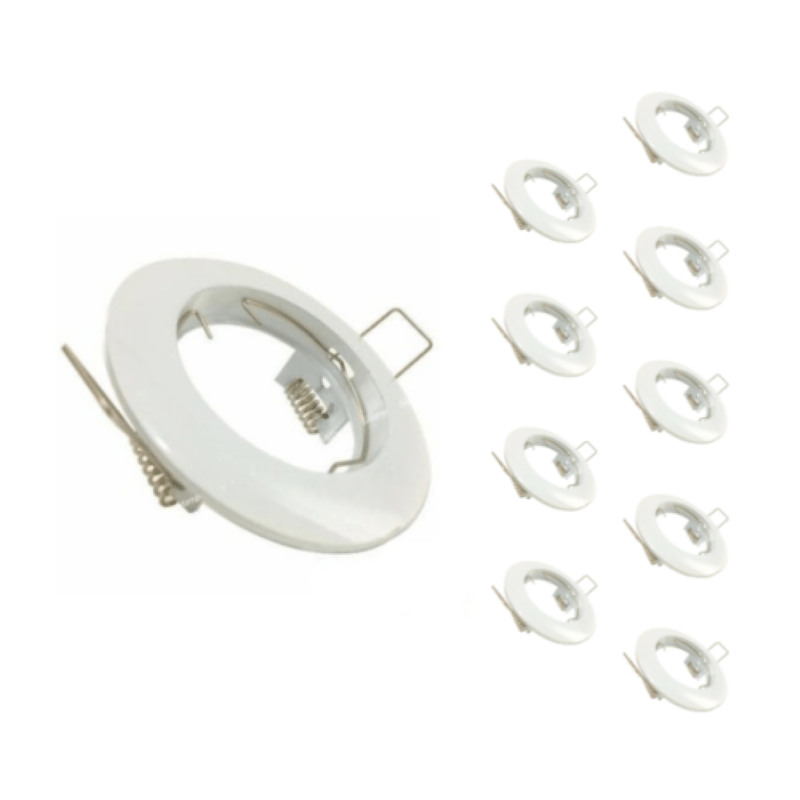 Support Spot GU10 LED Rond BLANC (Pack de 10) - Silamp France