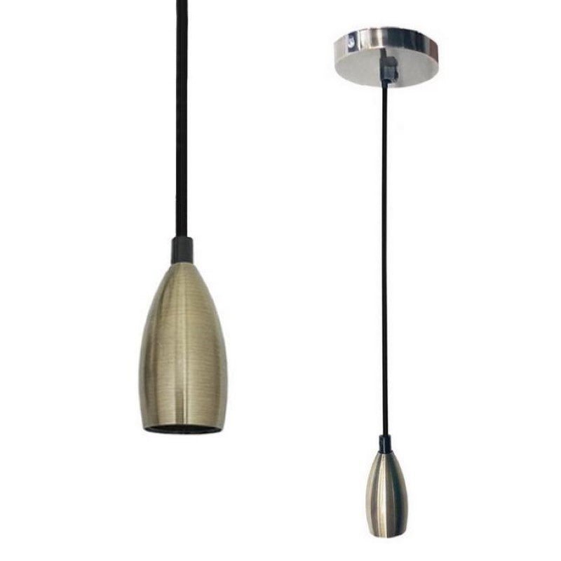 Suspension Ampoule E27 Bronze Brossé Ovale - Silamp France