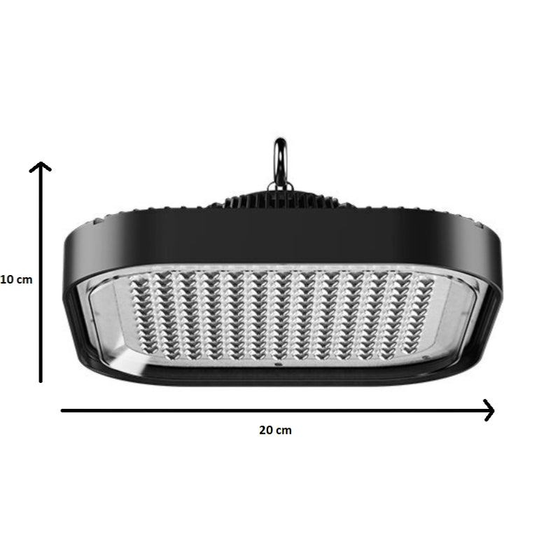 Suspension Industrielle HighBay UFO 100W Carré IP65 - Silamp France