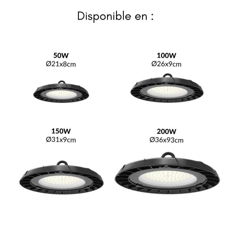 Suspension Industrielle HighBay UFO 100W IP65 - Silamp France