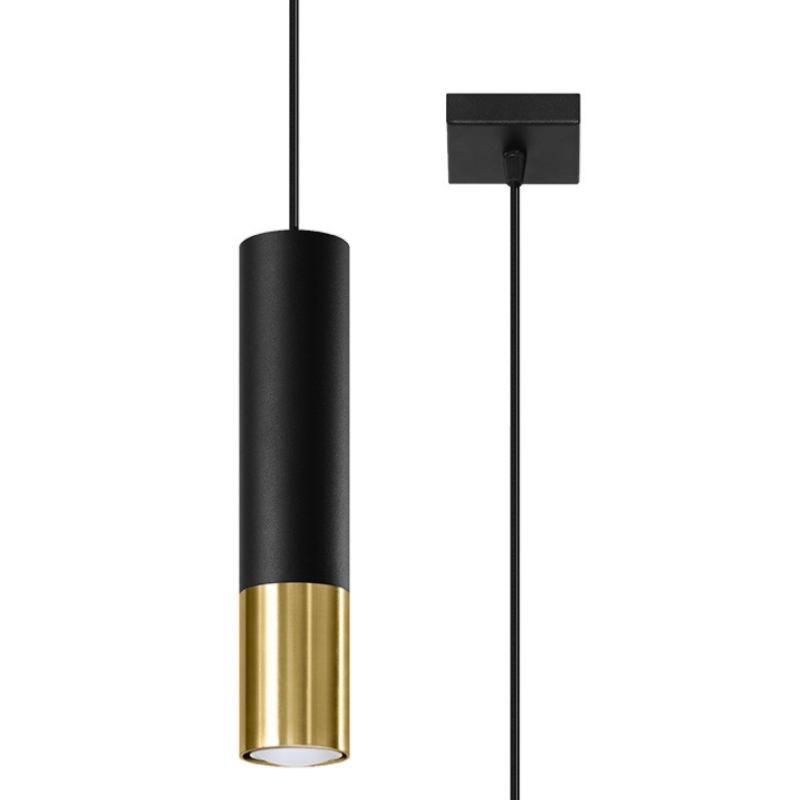 Suspension Lampe Noir Or pour Ampoule GU10 - Silamp France