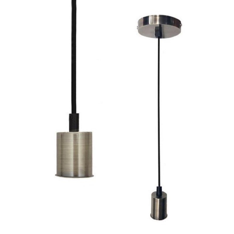 Suspension luminaire Ampoule E27 Bronze Brossé Cylindrique - Silamp France