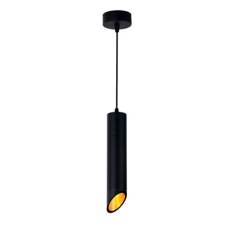 Suspension Luminaire Biseautée GU10 IP20 30cm Noir / Or - Silamp France