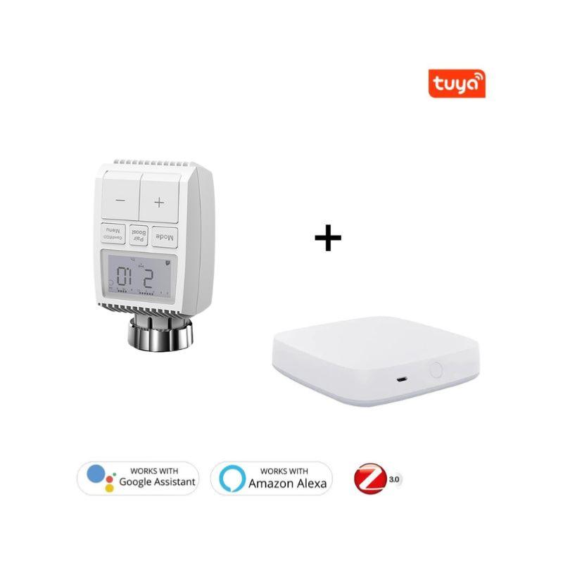Tête Thermostatique Connectée ZigBee Universelle avec Ecran LCD (Lot de 4) - Silamp France