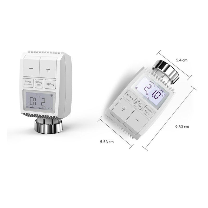 Tête Thermostatique Connectée ZigBee Universelle avec Ecran LCD (Lot de 4) - Silamp France