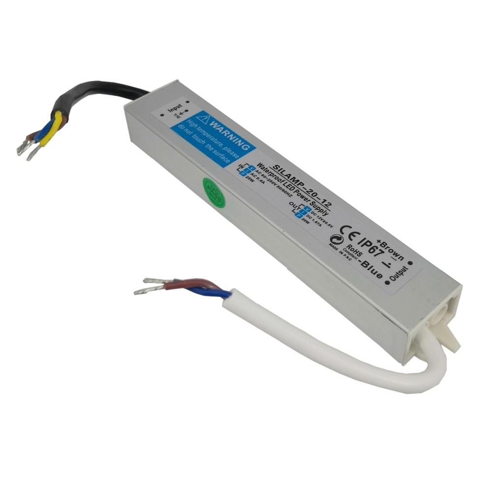 Transformateur 220V 12V IP67 20W DC 1.67A - Silamp France