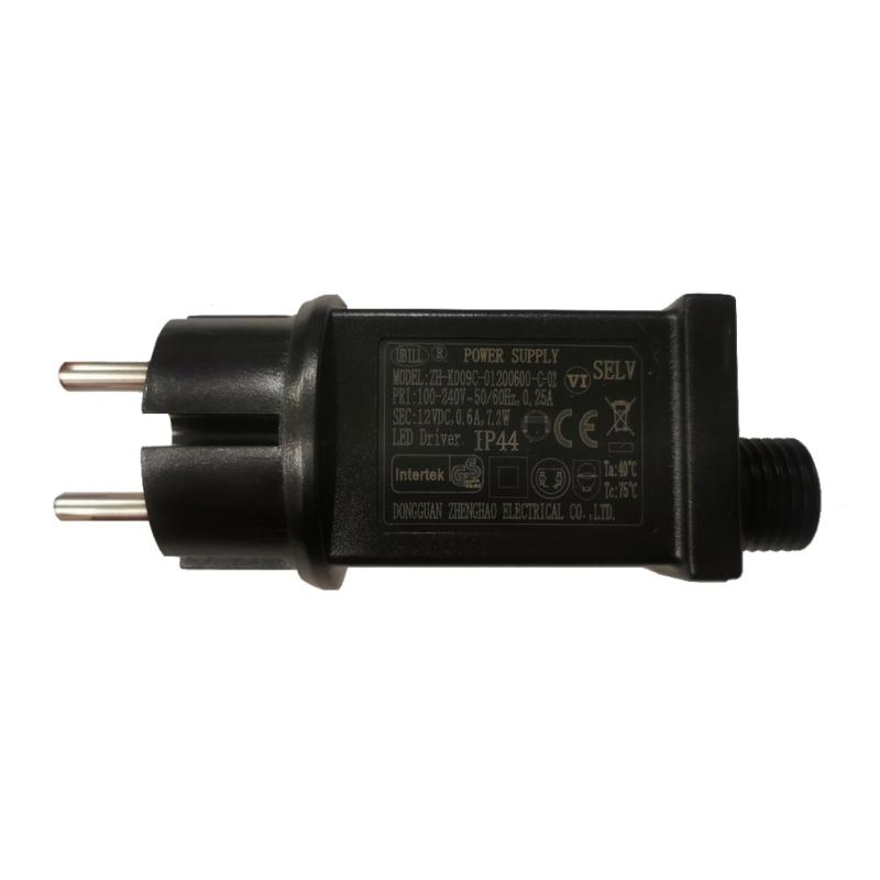 Transformateur Guirlande LED 12V 7.2W IP44 0.6A