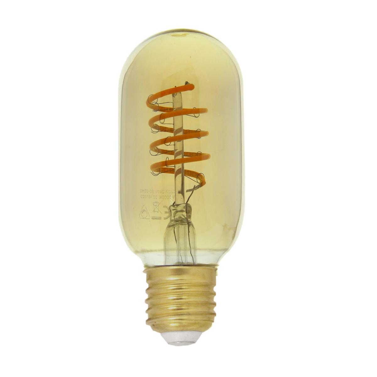 Ampoule LED E27 Filament Dimmable 4W T45 Tube - torsadé
