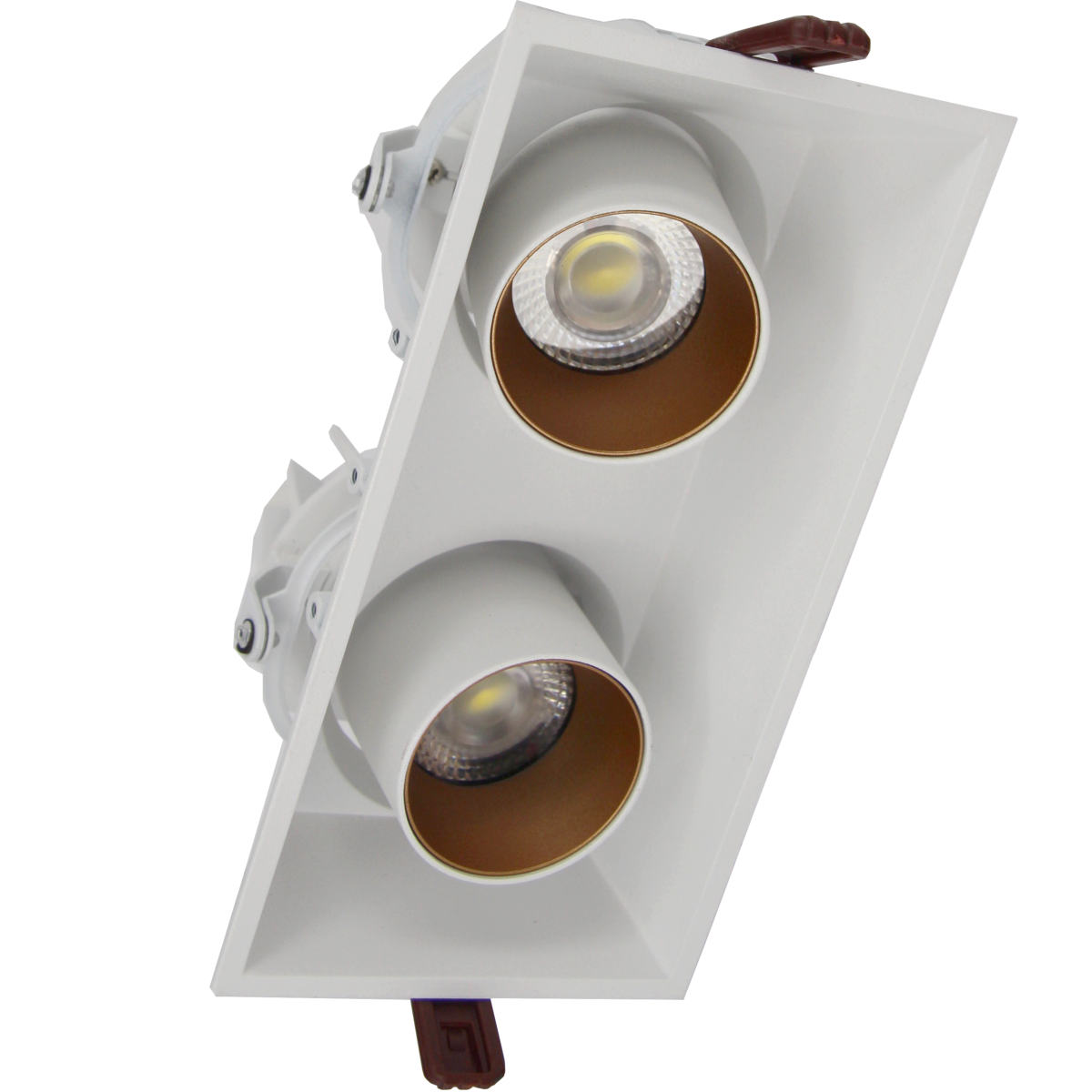 Spot LED COB Orientable Dimmable Rectangle BLANC/DORE 2x9W 120°
