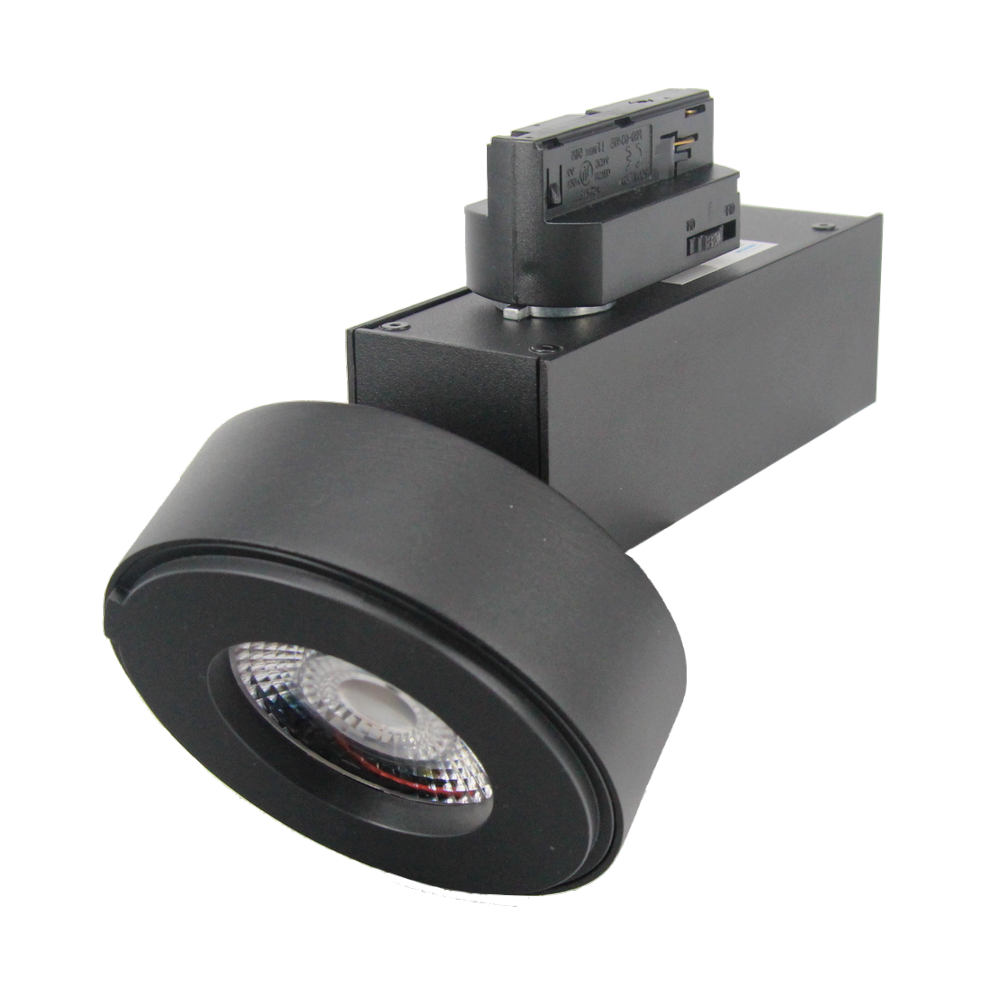 Spot LED sur rail 12W 38 Monophas NOIR