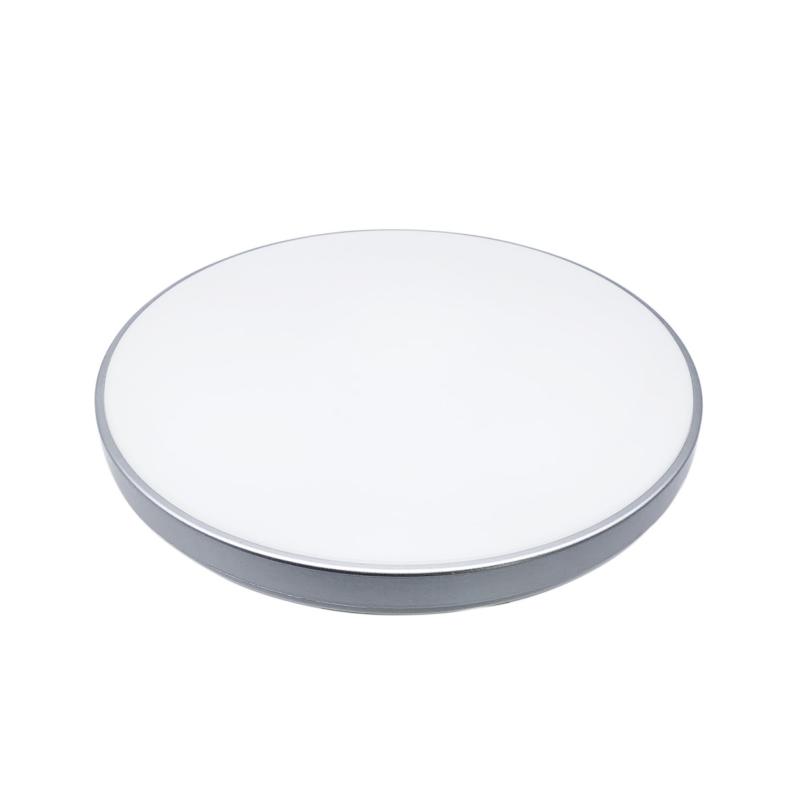 Plafonnier LED Rond 40W 220V Contour Argenté